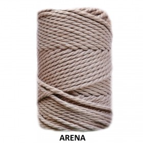 Cuerda de macramé 3 cabos de Algodón y PET reciclado 3 mm, de